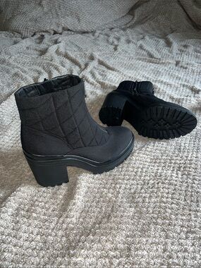 Mix No. 6 Black Quilted Platform Ankle Boots